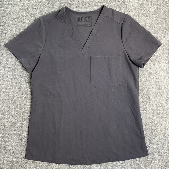FIGS Tops - Figs Scrub Top Womens Size Small Technical Collection Front Pocket Gray